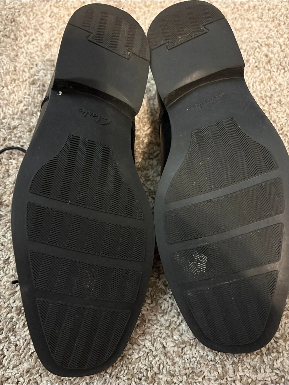 Clarks Black Leather Lace-Up Oxford Shoes